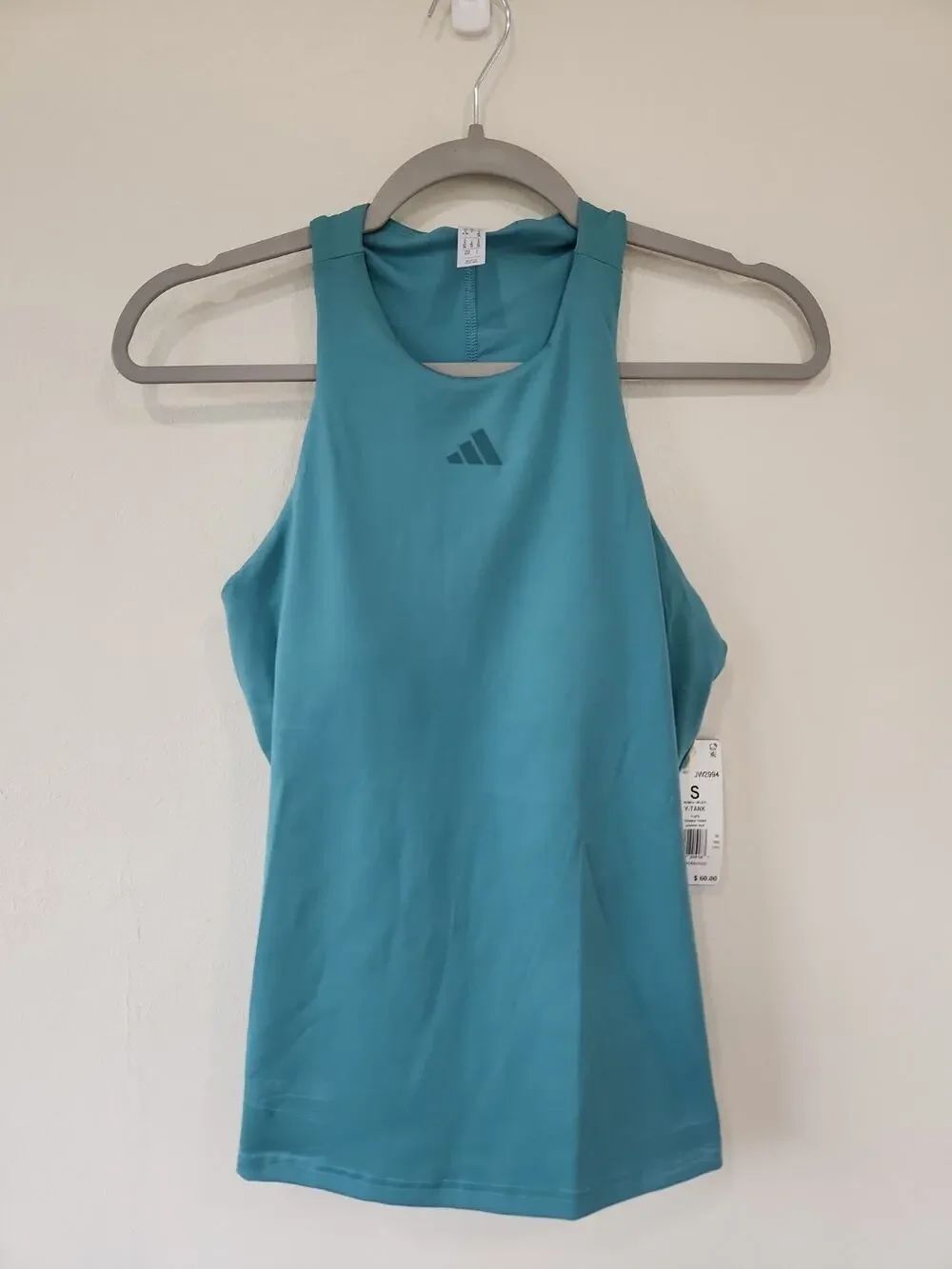 Adidas Womens Small Athletic Tennis Y Tank Top White Blue Green